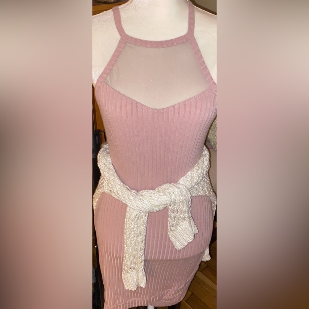 Heart & Hips Pink Ribbed Dress - Picture 2 of 6